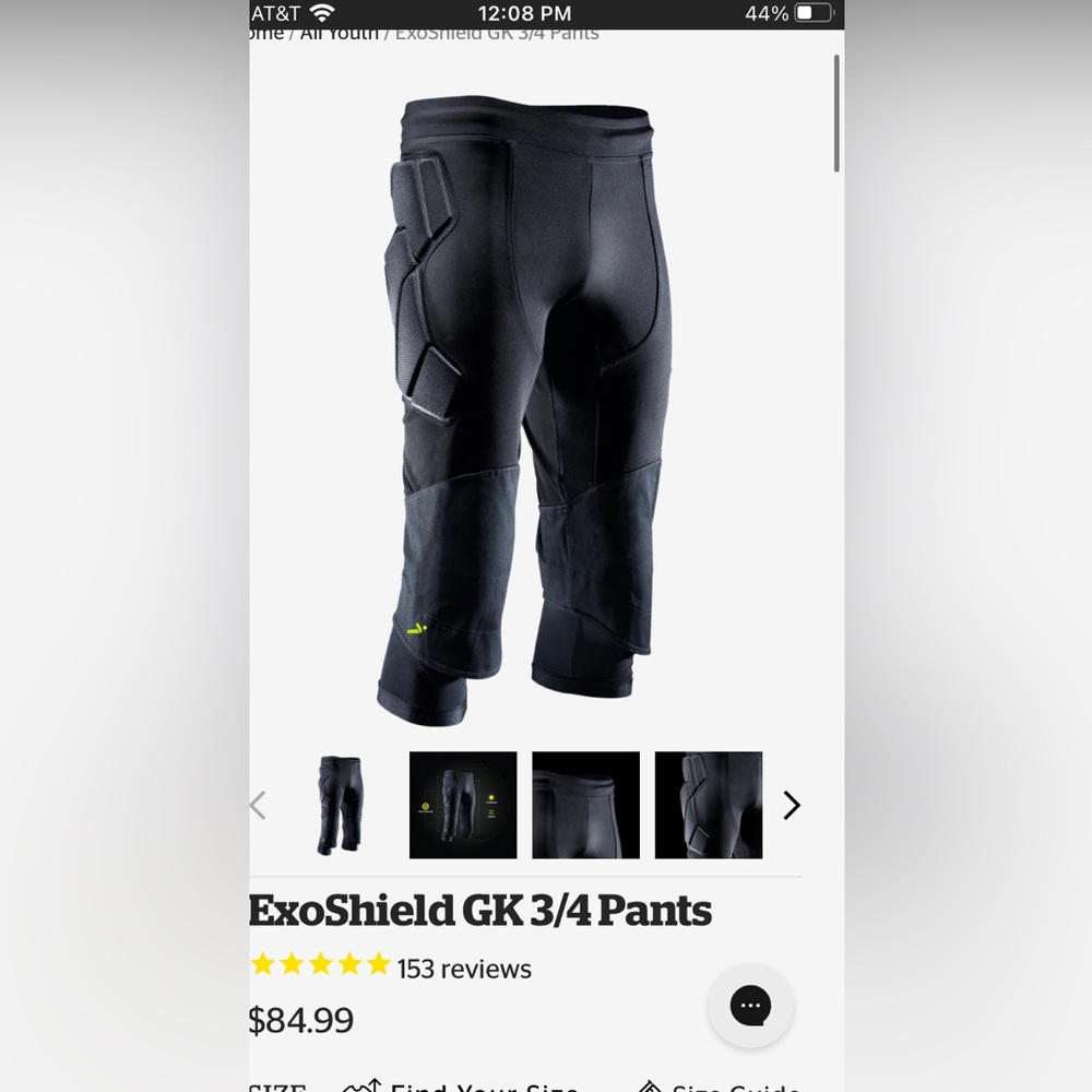 Storelli ExoShield goalie Black 3/4 Pants